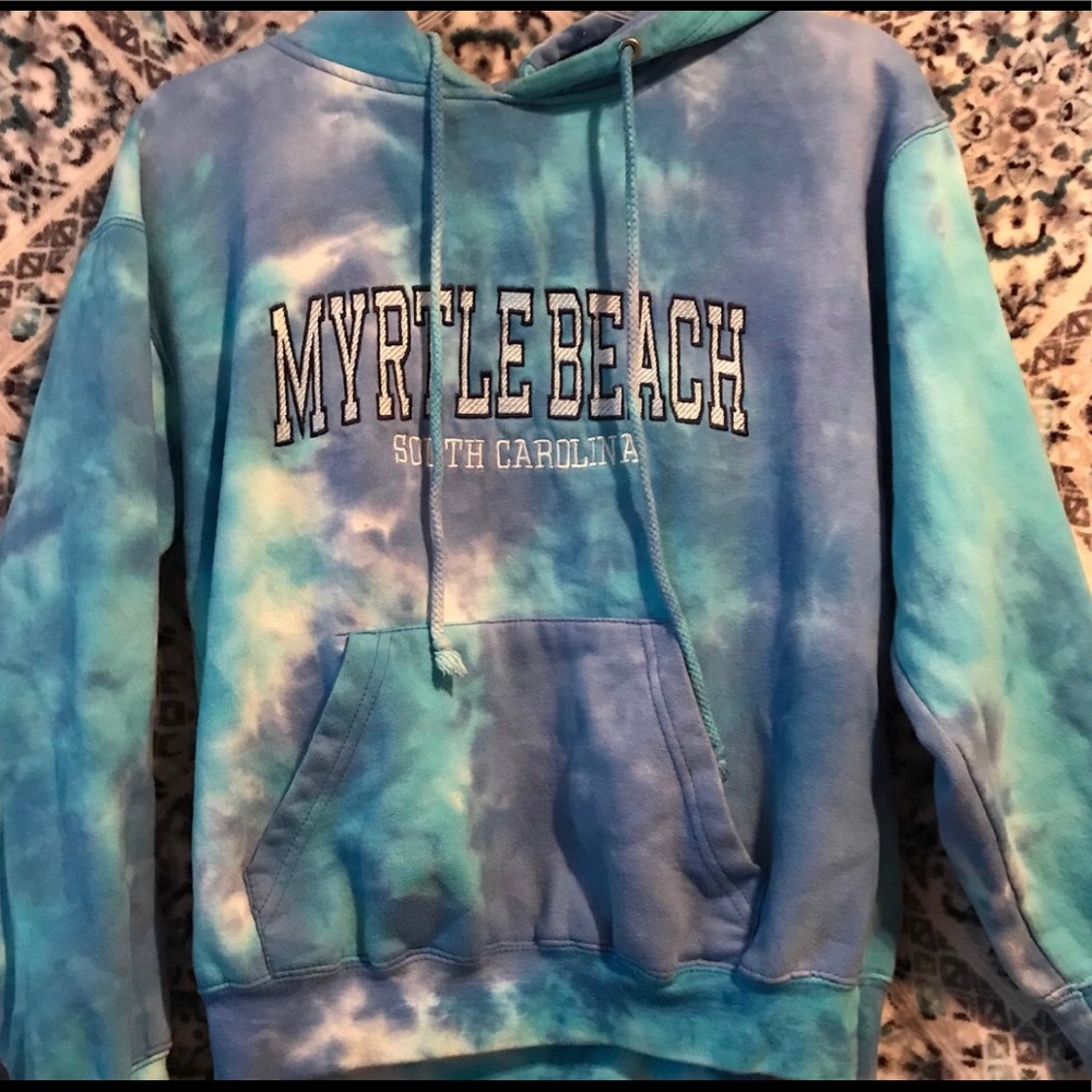 Blue Tye Dye Myrtle Beach Hoodie